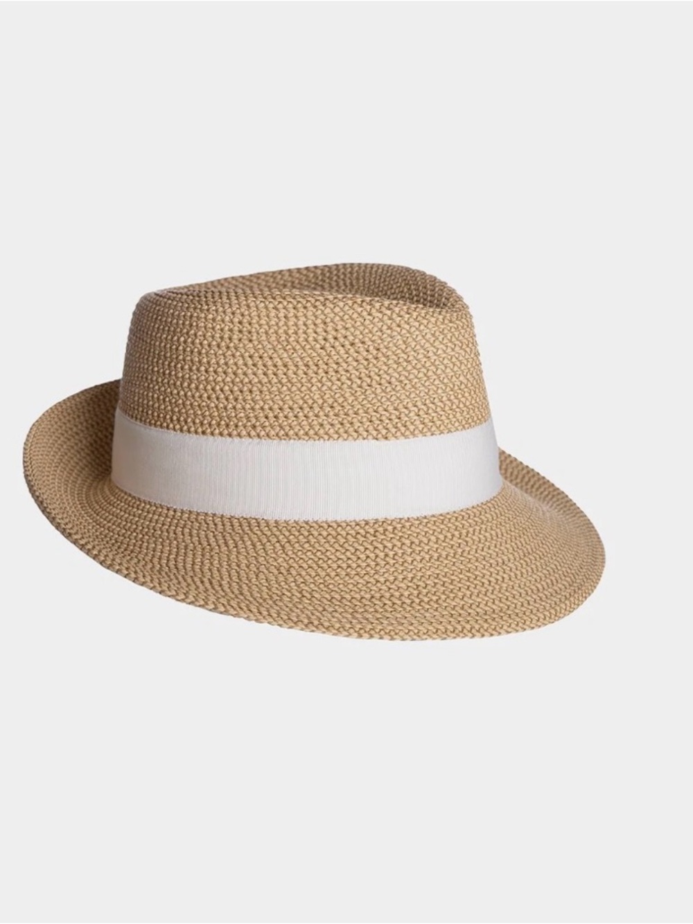 Eric Javits Straw Fedora with Cream Band